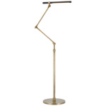 Heron Adjustable Floor Lamp - Hand-Rubbed Antique Brass / Black