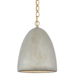 Elliot Dome Pendant - Antique Brass / Portland Gray