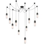 Junio Multi Light Chandelier - Bronze / Hand-Rubbed Antique Brass / Frosted