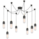 Junio Swag Multi Light Chandelier - Bronze / Hand-Rubbed Antique Brass / Frosted