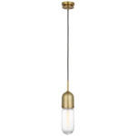 Junio Pendant - Hand-Rubbed Antique Brass / Clear