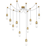 Junio Multi Light Chandelier - Hand Rubbed Antique Brass / Clear