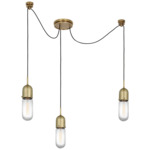 Junio Multi Light Chandelier - Hand Rubbed Antique Brass / Clear