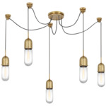 Junio Multi Light Chandelier - Hand Rubbed Antique Brass / Clear