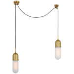 Junio Multi Light Chandelier - Hand Rubbed Antique Brass / Frosted