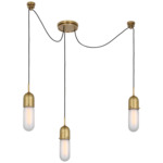 Junio Multi Light Chandelier - Hand Rubbed Antique Brass / Frosted