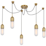 Junio Multi Light Chandelier - Hand Rubbed Antique Brass / Frosted