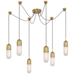 Junio Multi Light Chandelier - Hand Rubbed Antique Brass / Frosted