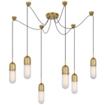 Junio Swag Multi Light Chandelier - Hand-Rubbed Antique Brass / Frosted