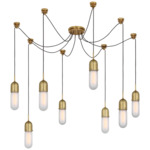 Junio Multi Light Chandelier - Hand Rubbed Antique Brass / Frosted