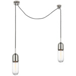 Junio Swag Multi Light Chandelier - Polished Nickel / Clear
