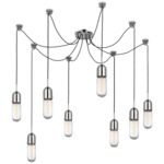 Junio Swag Multi Light Chandelier - Polished Nickel / Clear