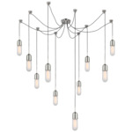 Junio Multi Light Chandelier - Polished Nickel / Frosted