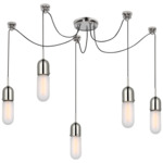 Junio Swag Multi Light Chandelier - Polished Nickel / Frosted