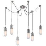 Junio Swag Multi Light Chandelier - Polished Nickel / Frosted
