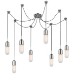 Junio Multi Light Chandelier - Polished Nickel / Frosted