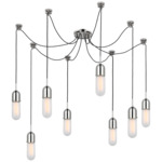 Junio Swag Multi Light Chandelier - Polished Nickel / Frosted