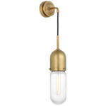 Junio Wall Sconce - Hand-Rubbed Antique Brass / Clear
