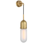 Junio Wall Sconce - Hand-Rubbed Antique Brass / Frosted