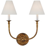 Piaf Wall Sconce - Antique Gild / White Linen