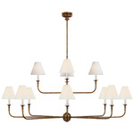 Piaf Two Tiered Chandelier - Antique Gild / White Linen