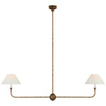 Piaf Linear Pendant - Antique Gild / White Linen