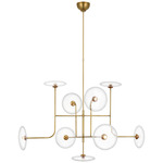 Calvino Arched Chandelier - Hand Rubbed Antique Brass / Clear