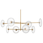Calvino Radial Chandelier - Hand-Rubbed Antique Brass / Clear
