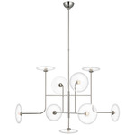 Calvino Arched Chandelier - Polished Nickel / Clear