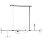 Calvino Linear Chandelier - Polished Nickel / Clear