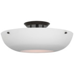 Valencia Semi Flush Ceiling Light - Bronze / Matte White