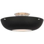 Valencia Semi Flush Ceiling Light - Polished Nickel / Matte Black