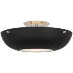 Valencia Semi Flush Ceiling Light - Polished Nickel / Matte Black