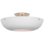 Valencia Semi Flush Ceiling Light - Polished Nickel / Matte White
