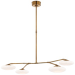 Brindille Chandelier - Soft Brass / White