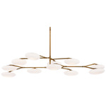 Brindille Two Tier Chandelier - Soft Brass / White