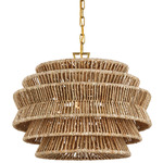 Antigua Chandelier - Antique-Burnished Brass / Natural Abaca