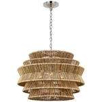 Antigua Chandelier - Polished Nickel / Natural Abaca