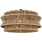 Antigua Ceiling Light - Polished Nickel / Natural Abaca