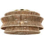 Antigua Ceiling Light - Antique-Burnished Brass / Natural Abaca