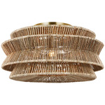 Antigua Ceiling Light - Antique-Burnished Brass / Natural Abaca