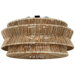 Antigua Ceiling Light - Polished Nickel / Natural Abaca