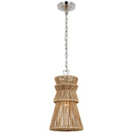 Antigua Pendant - Polished Nickel / Natural Abaca