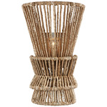 Antigua Wall Sconce - Polished Nickel / Natural Abaca