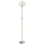 Caspian Floor Lamp - Antique-Burnished Brass / Linen