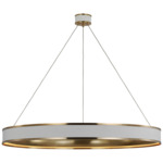 Connery Chandelier - Matte White / Antique Burnished Brass