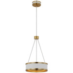 Connery Pendant - Matte White / Antique Burnished Brass