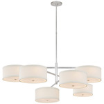 Walker Chandelier - Burnished Silver Leaf / Cream Linen