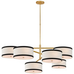 Walker Chandelier - Gild / Cream Linen / Black Linen