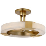 Covet Ring Semi Flush Ceiling Light - Antique-Burnished Brass / Alabaster